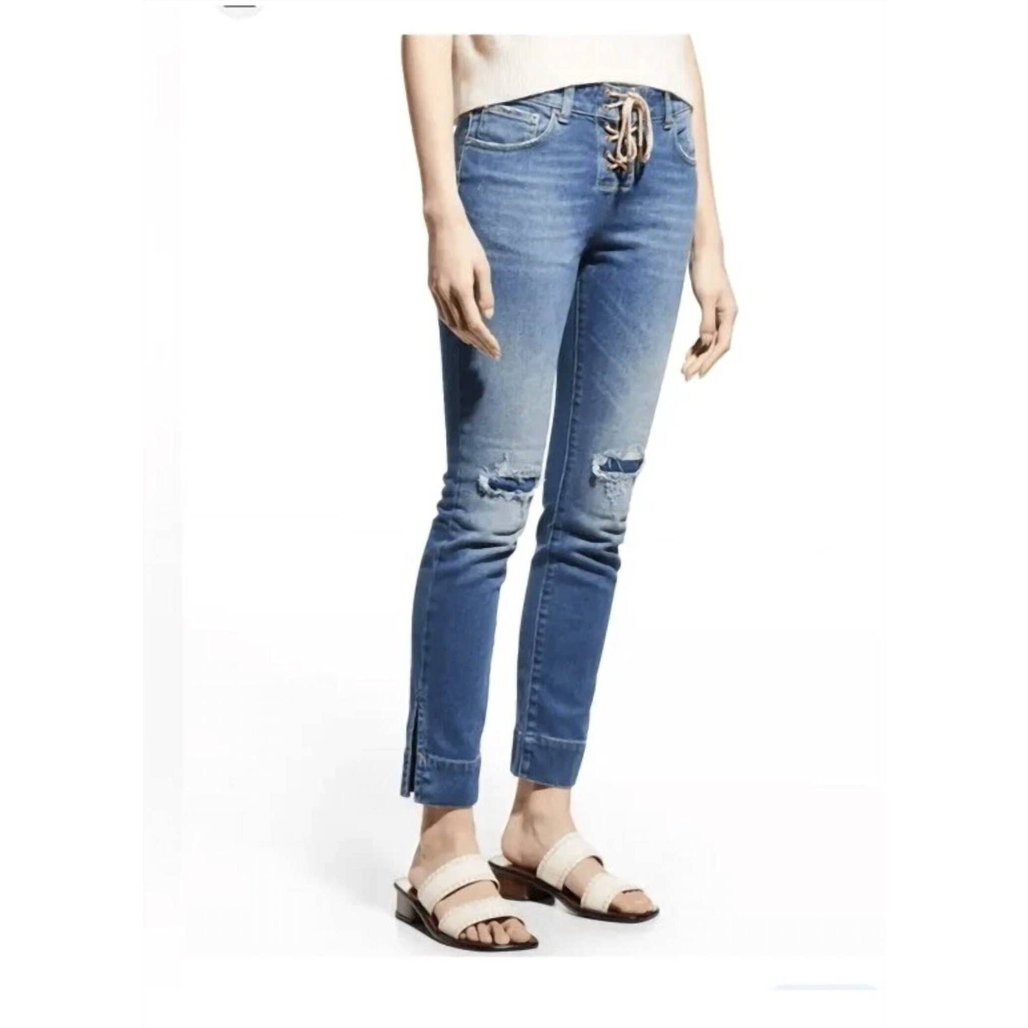 New Ser.O.Ya Luca Lace Up Slim Jeans In Cyprus